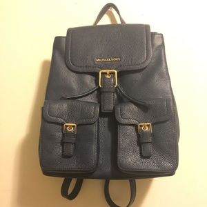 MICHAEL KORS WOMEN’S NAVY BLUE LEATHER BACKPACK
